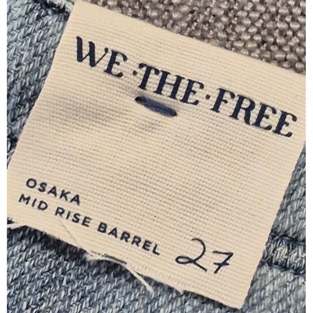 NWOT Free People We the Free Osaka Midrise Barrel Jeans 27 button fly light wash - Picture 13 of 16